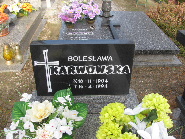 Bolesława Karwowska 1904 Pyskowice - Grobonet - Wyszukiwarka osób pochowanych